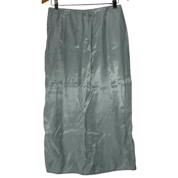 H&M Midi Skirt Mint Green Shiny Slit Pencil Skirt Women’s M Midi Skirts - Picture 6 of 8